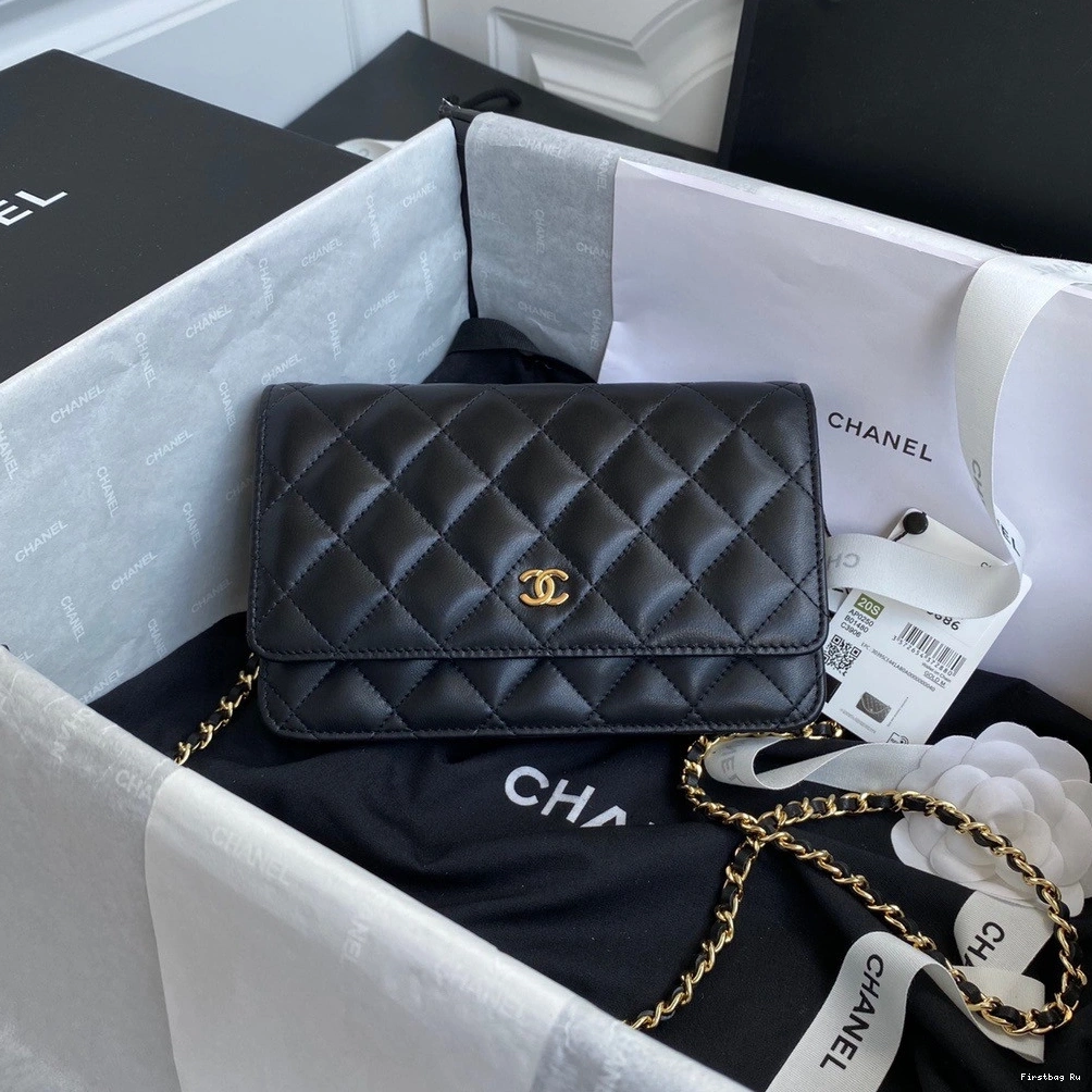 First Bag Ru WALLET CHAIN NEW CHANEL LAMBSKIN EDITION 0725